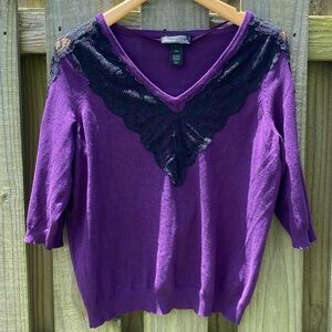 Lane Bryant sweater with lace highlights. Excellent used condition 14/16